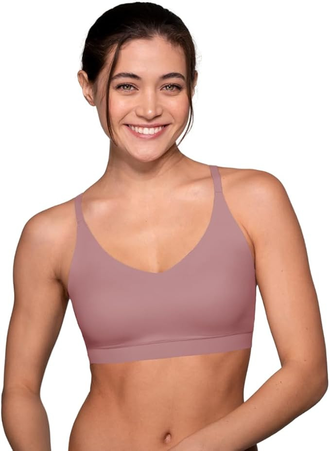 Floatley Cozy Adjustable Scoop Neck Plunge Convertible Bra Comfort Wirefree Seamless Bra with Emb... | Amazon (US)