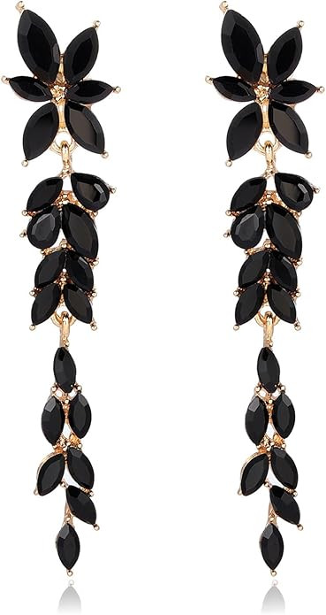 Fashion Rhinestone Statement Drop Dangle Earrings Dangling Sparkly Crystal Marquise Bridal Brides... | Amazon (US)