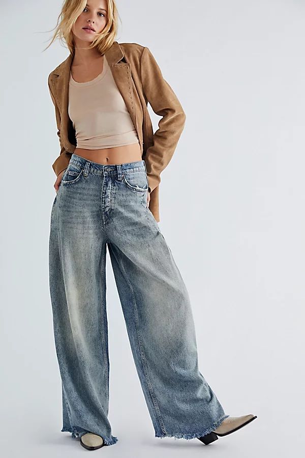 Old West Slouchy Jeans by We The Free at Free People, Dirt Road Blue, 29 | Free People (Global - UK&FR Excluded)