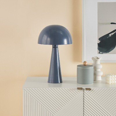 Nourison Home 16" Bluish Gray Mid-Century Modern Metal Mushroom Table Lamp | Target
