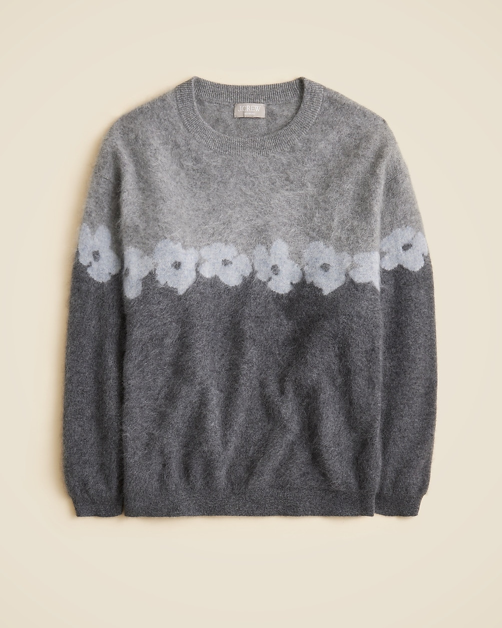 Brushed cashmere relaxed crewneck sweater in floral print | J. Crew US