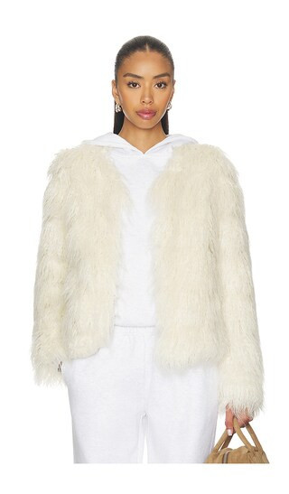 Unreal Fur Sphere Jacket in Cream. Size L. Also in XS, S, M. | Revolve Clothing (Global)
