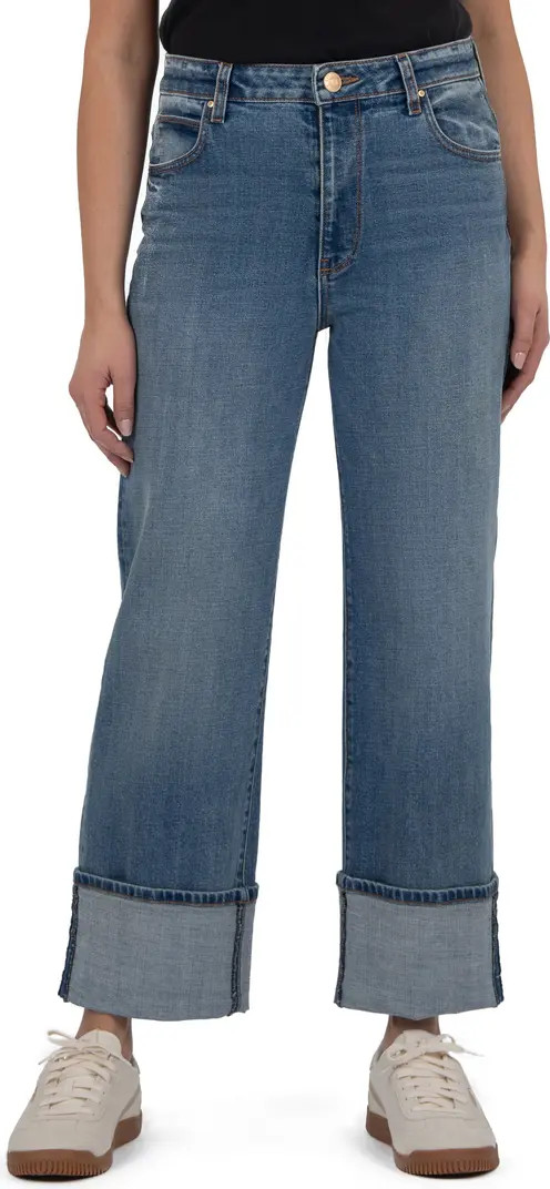 Sienna High Waist Cuffed Hem Wide Leg Jeans | Nordstrom
