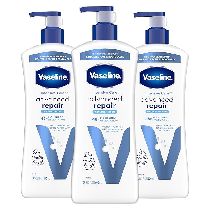 Vaseline Intensive Care Unscented Advanced Repair Body Lotion - Ultra-Hydrating with Lipids for E... | Amazon (US)