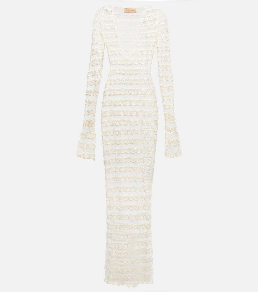 Aya Muse Semi-sheer lace maxi dress | Mytheresa (US/CA)