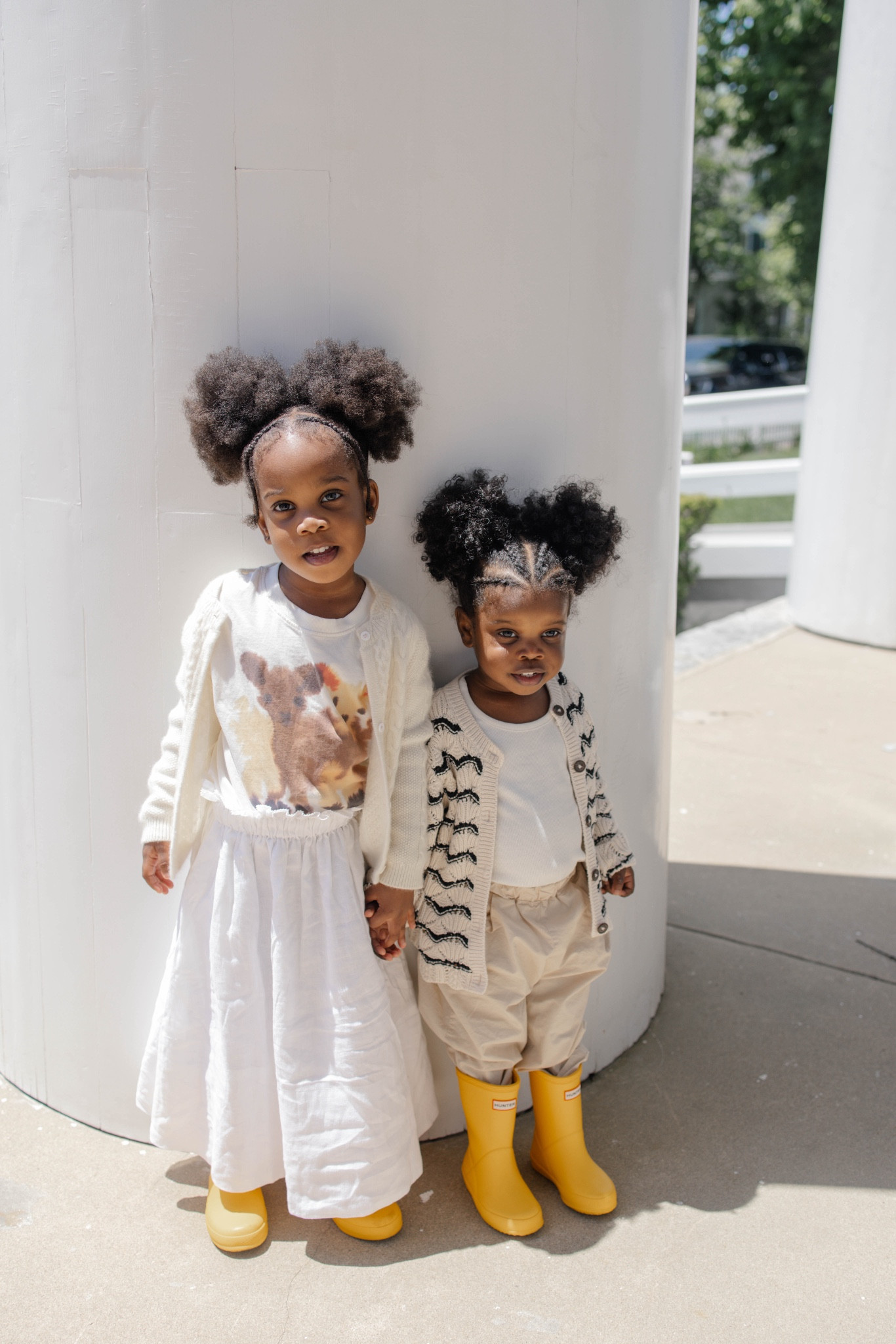 Toddler white maxi skirt and yellow hunter rain boots 

#LTKFamily #LTKKids #LTKBaby