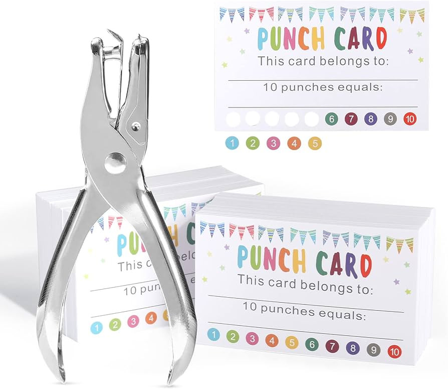 Roamall Punch Cards, 200 Pack Reward Punch Cards with Hole Puncher, Behavior Incentive Award for ... | Amazon (CA)