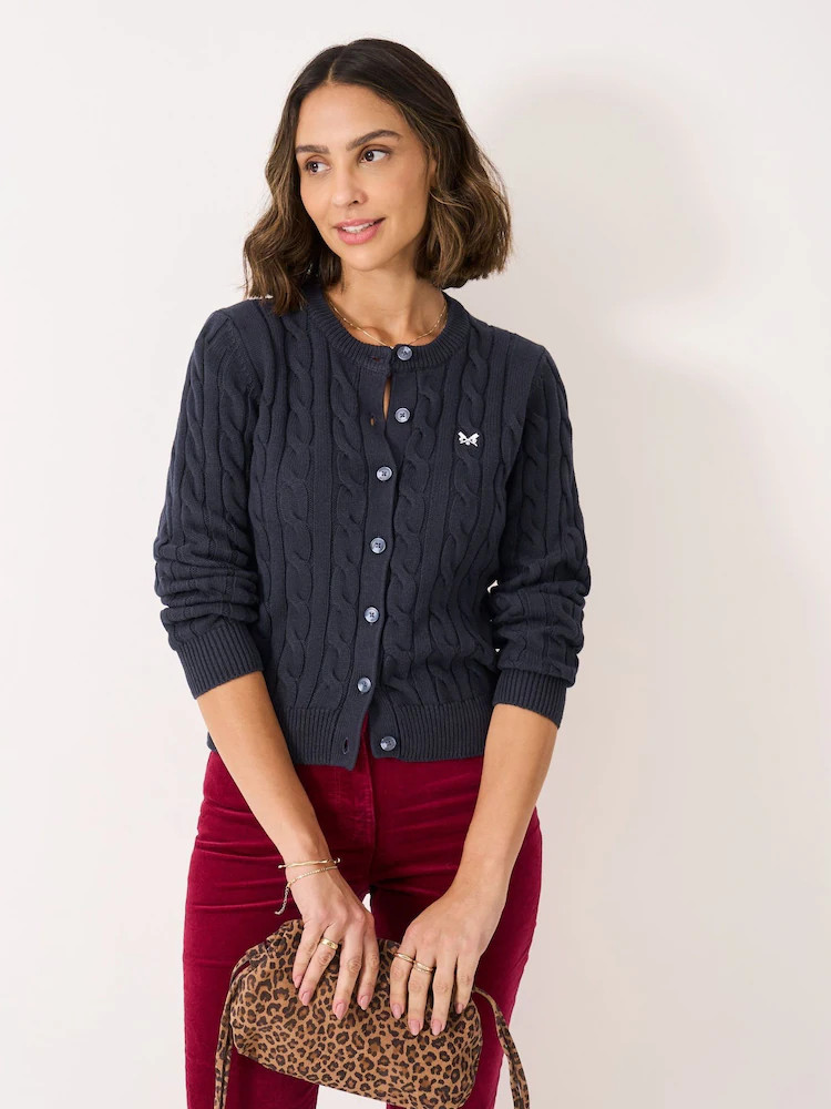 Crew Clothing Cable Knit 100% Cotton Cardigan | Next EU