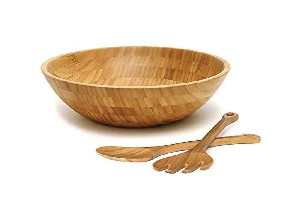 Lipper International Bamboo Salad Bowl with Salad Servers | Walmart (US)