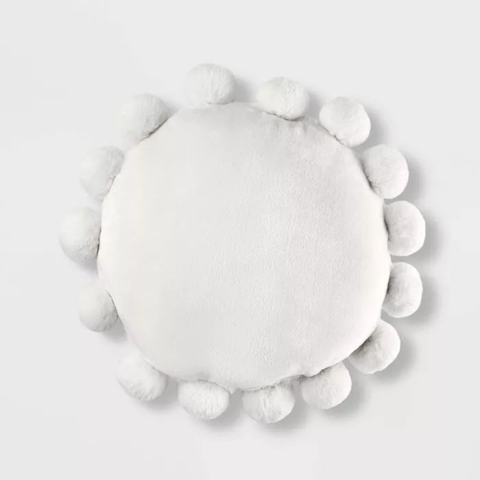 Round Plush Pillow with Poms-Poms - Pillowfort™ | Target