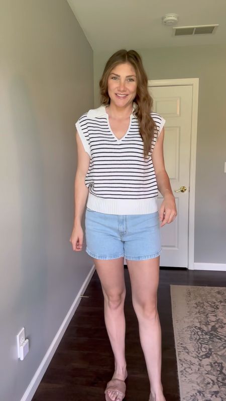 Comment LINK to shop. This striped sweater vest is under $30 and comes in tons of colors. It is lightweight enough for summer & super soft. Another great piece to add to your capsule wardrobe for summer!! 🙌🏻

#LTKFindsUnder50 #LTKStyleTip #LTKVideo