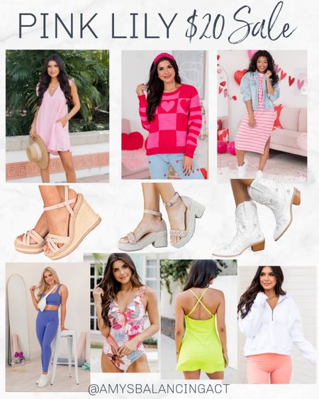 Check out Pink Lily $20 sale before it ends! All of the pieces pictured are just $20 plus tons of others!!!

Wedge sandals sale | swimwear sale | summer dresses sale | athletic wear sale

#LTKfindsunder50 #LTKsalealert #LTKMostLoved