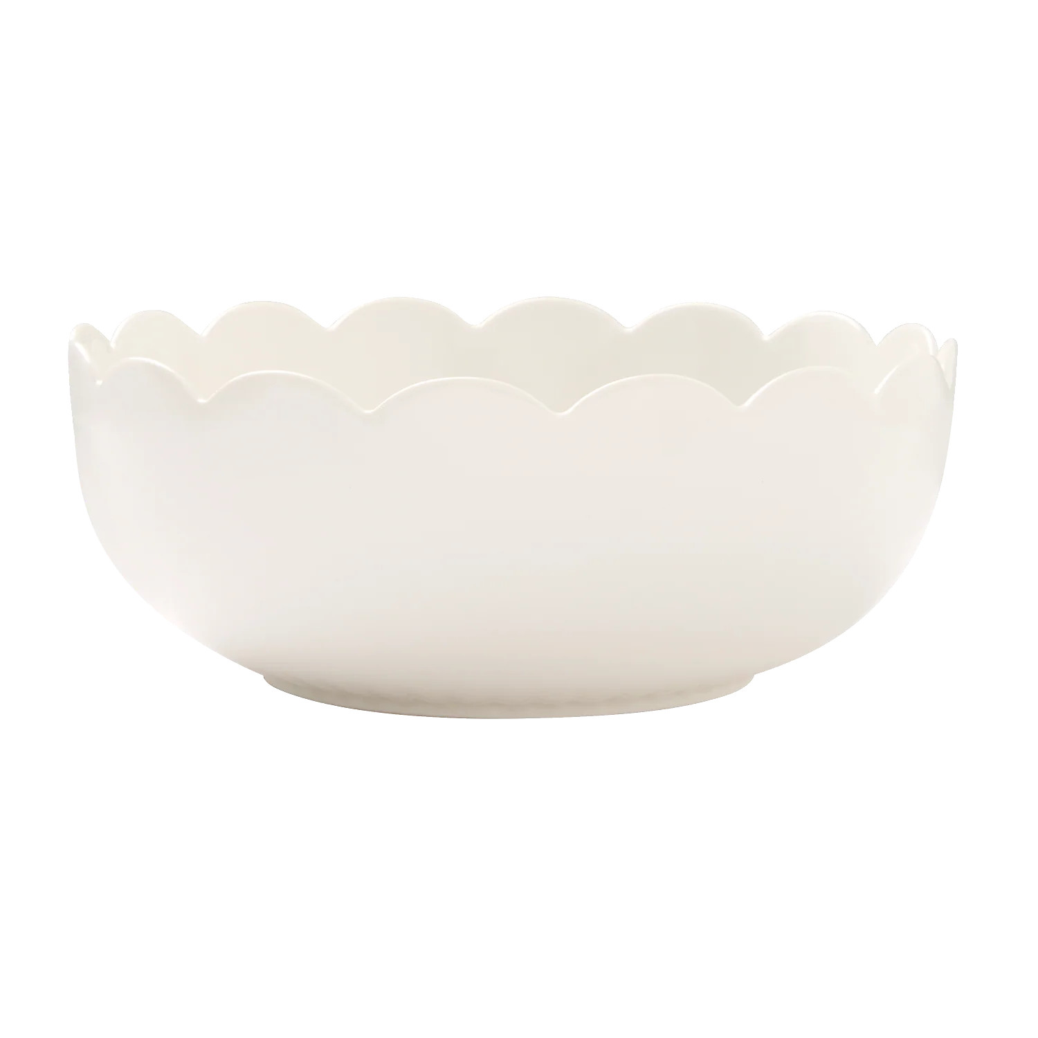 White Large Serving Scallop Bowl | In The Roundhouse
