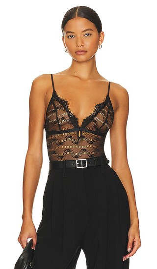 Geneva Lace Bodysuit in Black | Revolve Clothing (Global)