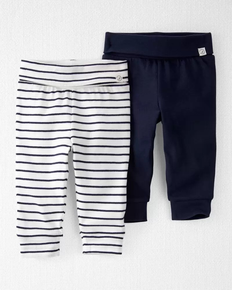 2-Pack Organic Cotton Grow-With-Me Pants | Carter's