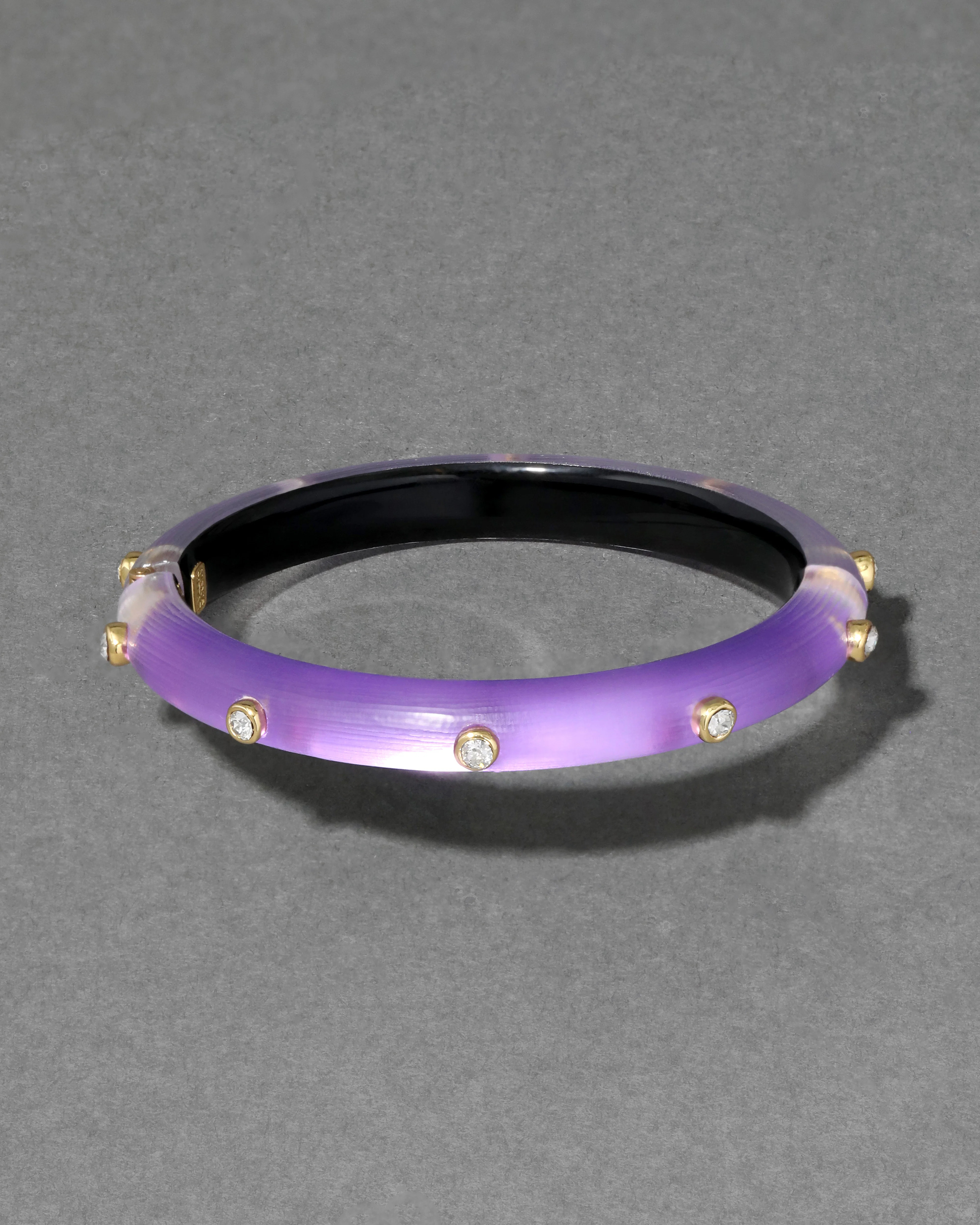 Alexis Bittar Crystal Studded Lucite Hinge Bracelet- in Violet | Statement Jewelry from Alexis Bittar | Alexis Bittar
