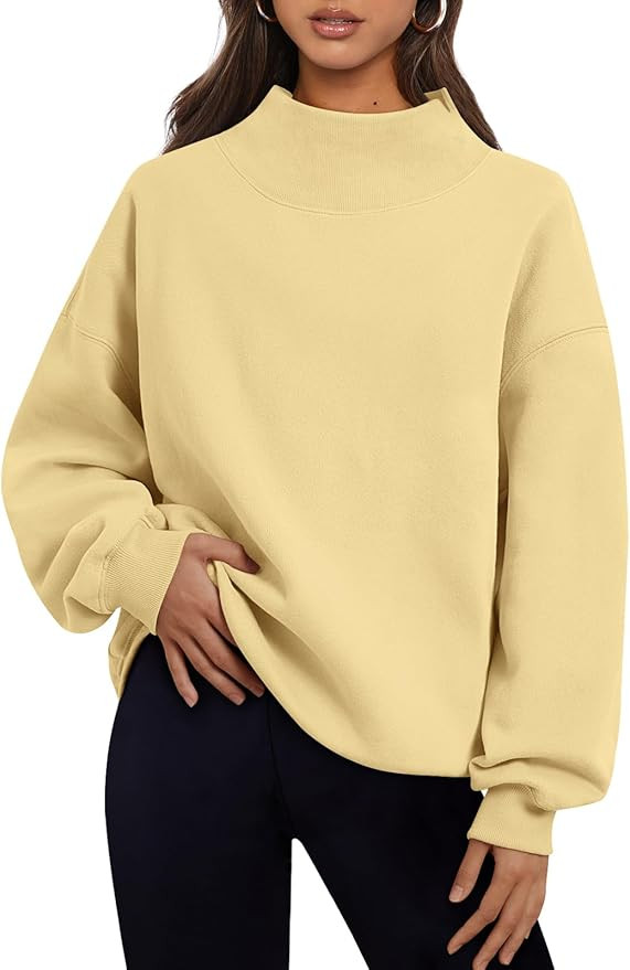Trendy Queen Womens Oversized Sweatshirts Turtleneck Pullover Long Sleeve Hoodies Tops Fall Fashi... | Amazon (US)