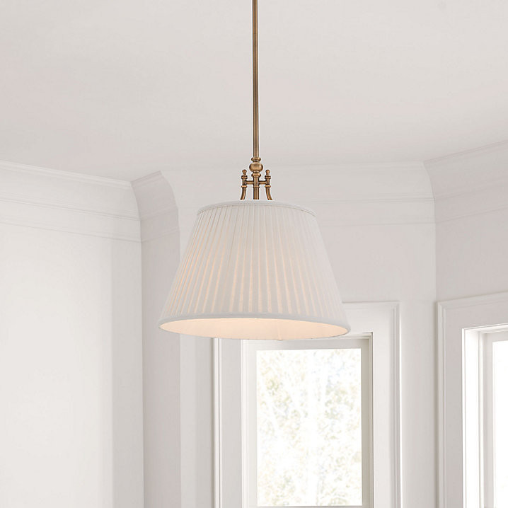 Margot Single Pendant with Antique Brass Finish & Turned Ball Accents for Sloped Ceilings | Ballard Designs, Inc.
