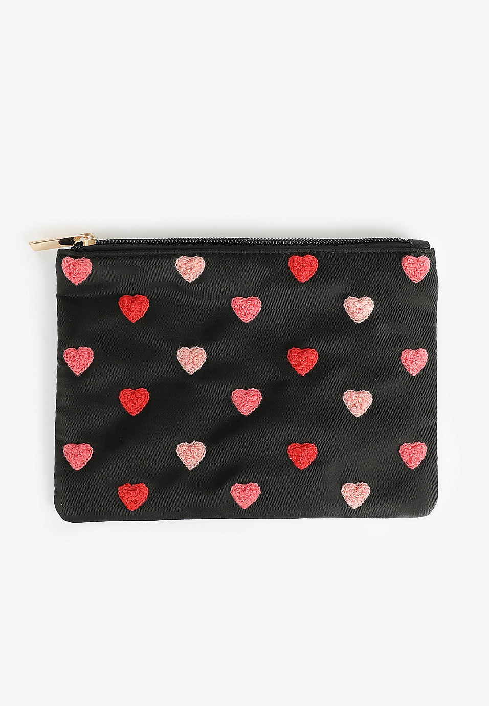 Chenille Heart Nylon Zipper Pouch | Maurices