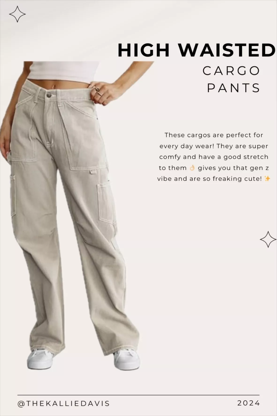 Buy Dokotoo Women 6 Pockets High Waisted Cargo Pants Wide