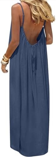 ANRABESS Summer Dresses for Women 2026 Backless Cami Maxi Sundresses Spaghetti Strap Long Lounge ... | Amazon (US)