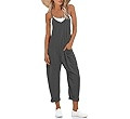 Muchpow Women's V Neck Sleeveless Jumpsuits Spaghetti Straps Harem Long Pants Overalls With Pocke... | Amazon (US)