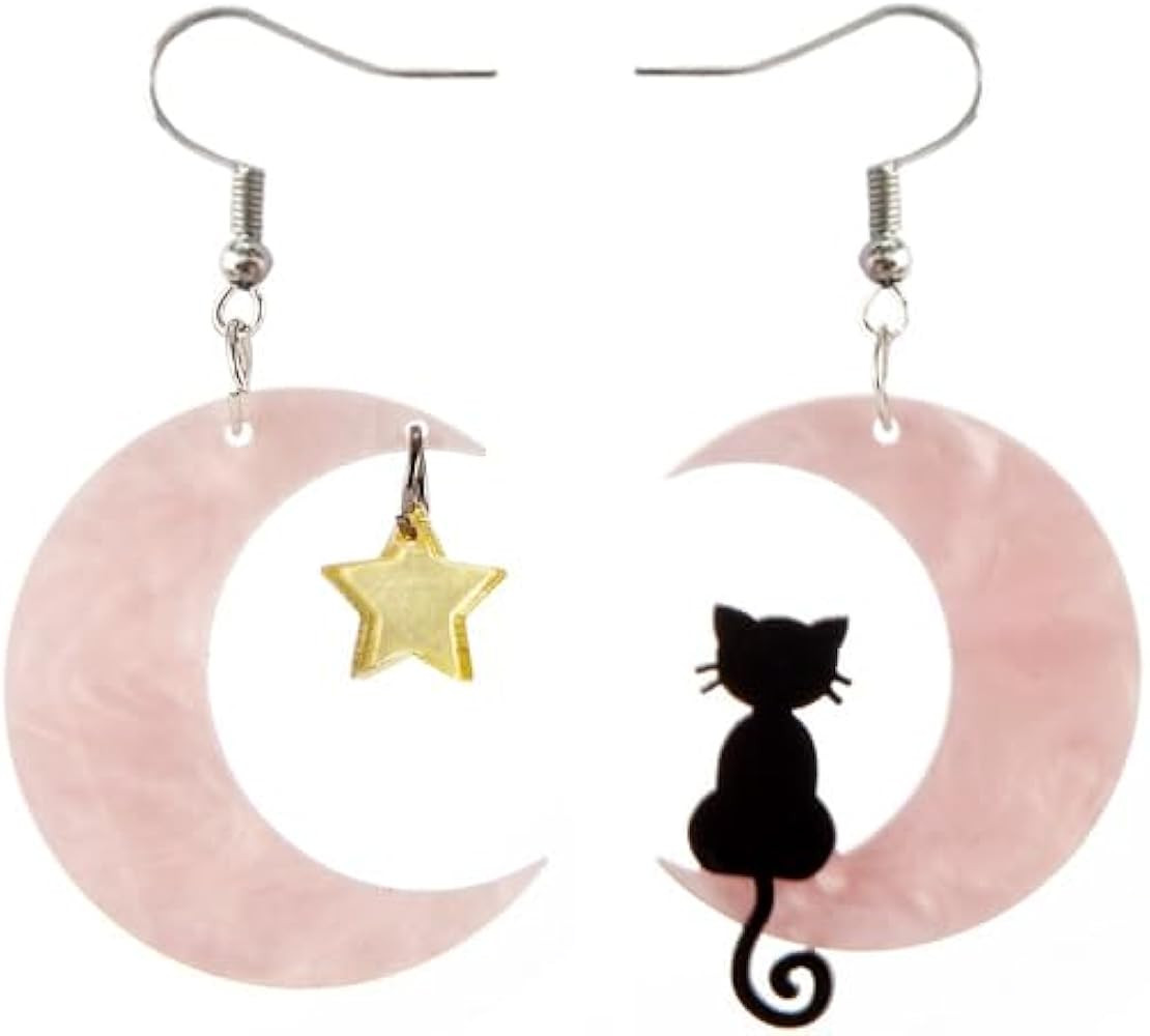 Halloween Earrings for Women, Moon Star Cat Spooky Skull Skeleton Dangle Earrings for Halloween P... | Amazon (US)