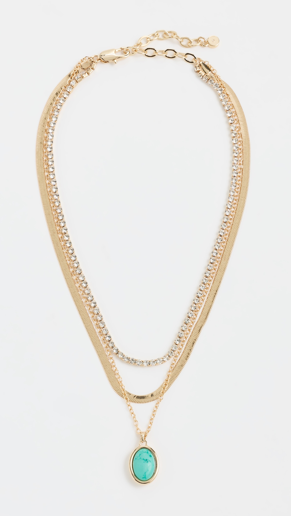 Ettika Crystal Halo Layered Necklace Turquoise One Size | Shopbop