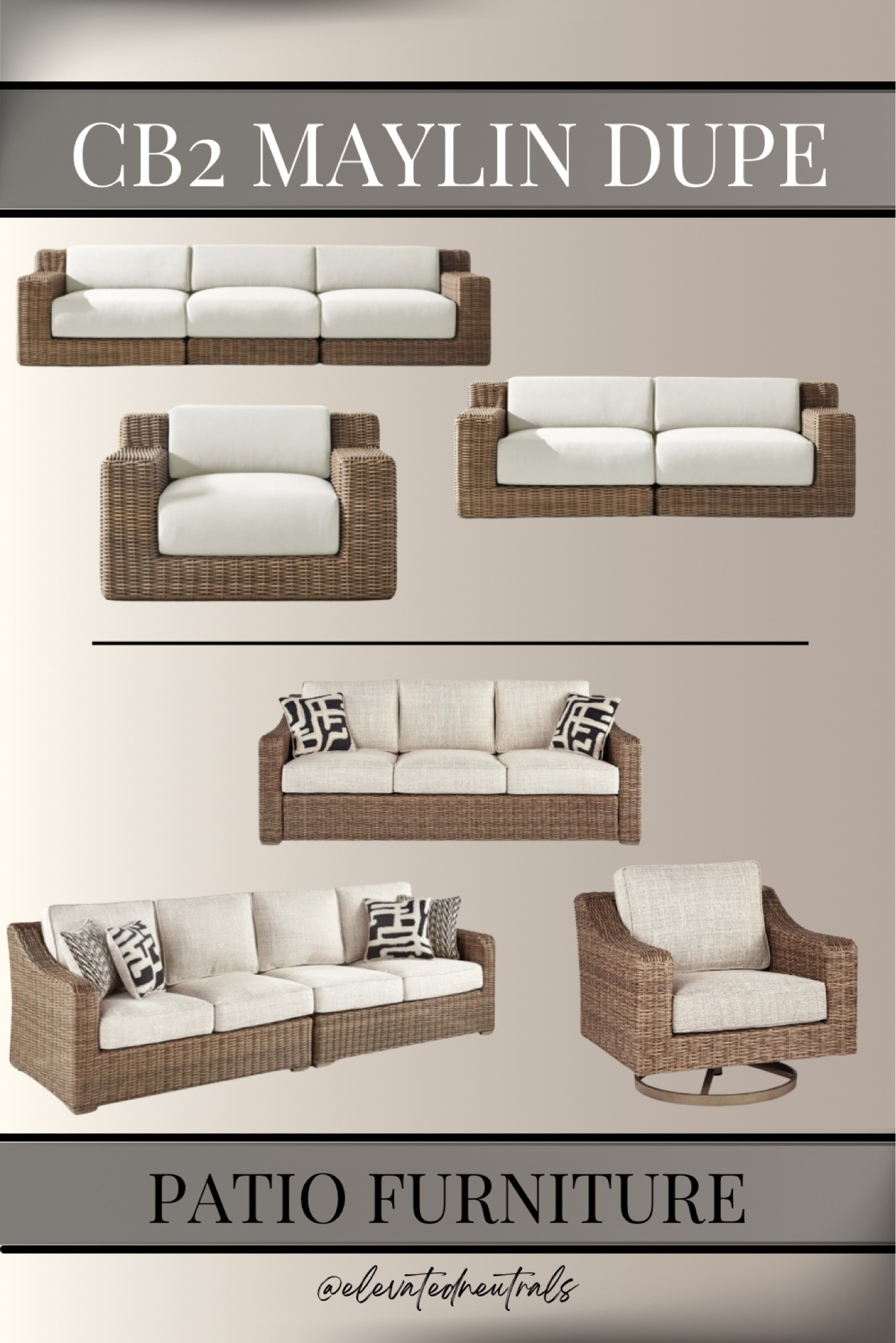 I found a more affordable version of the CB2 Maylin Patio Furniture Set!

To view all of my favorite patio finds visit my ‘Outdoor Patio Furniture Set’ collection in the product tab of my profile. While you’re there be sure to check out all of my outdoor folders to complete the vibe.

All Weather | Rattan | Wicker | Lounge Chair | Sunbrella Beige Cushions | Sectional Sofa | Ottoman | Conversation Set | Aluminum Frame | Swivel | Modern Farmhouse | Coffee Table | Side Table | Accent Chair

#LTKSeasonal #LTKHome