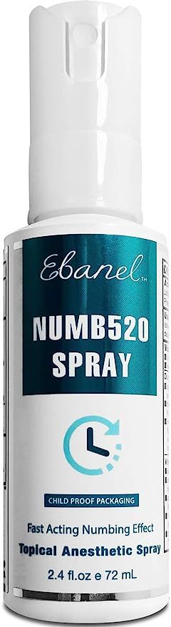 Ebanel 5% Lidocaine Spray Maximum Strength, 2.4 Fl Oz Numbing Spray Enhanced with 0.25% Phenyleph... | Amazon (US)