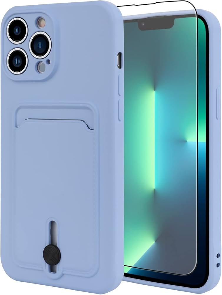 MZELQ Silicone Wallet Compatible with iPhone 13 Pro Max Case, Card Holder Camera Protection Cover... | Amazon (US)