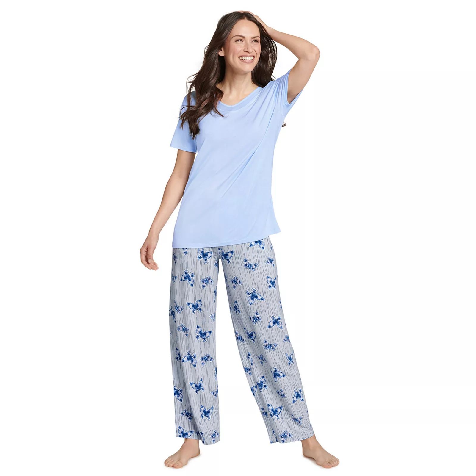 Women's Jockey Pajama Tee & Pajama Pants Set, Size: XL, Blue | Kohl's