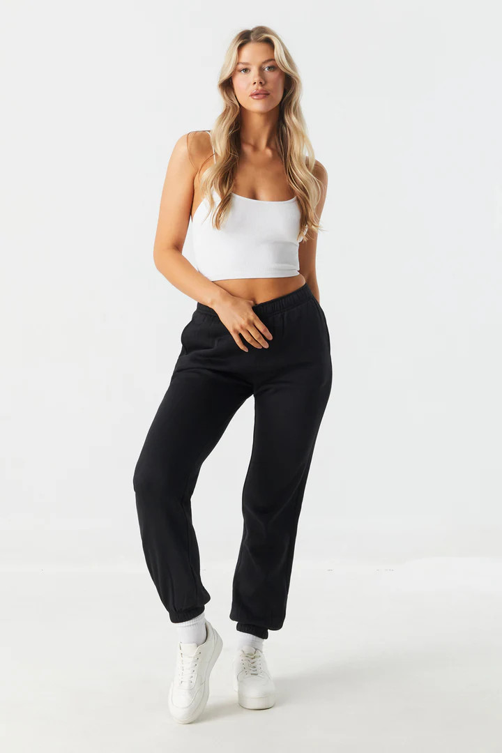 High-Rise Fleece Boyfriend Jogger | Urban Planet