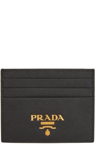 Prada - Black Saffiano Leather Card Holder | SSENSE