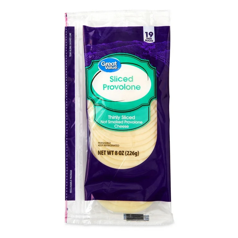 Great Value Provolone Deli Style Sliced Cheese, 8 oz, 19 Slices | Walmart (US)
