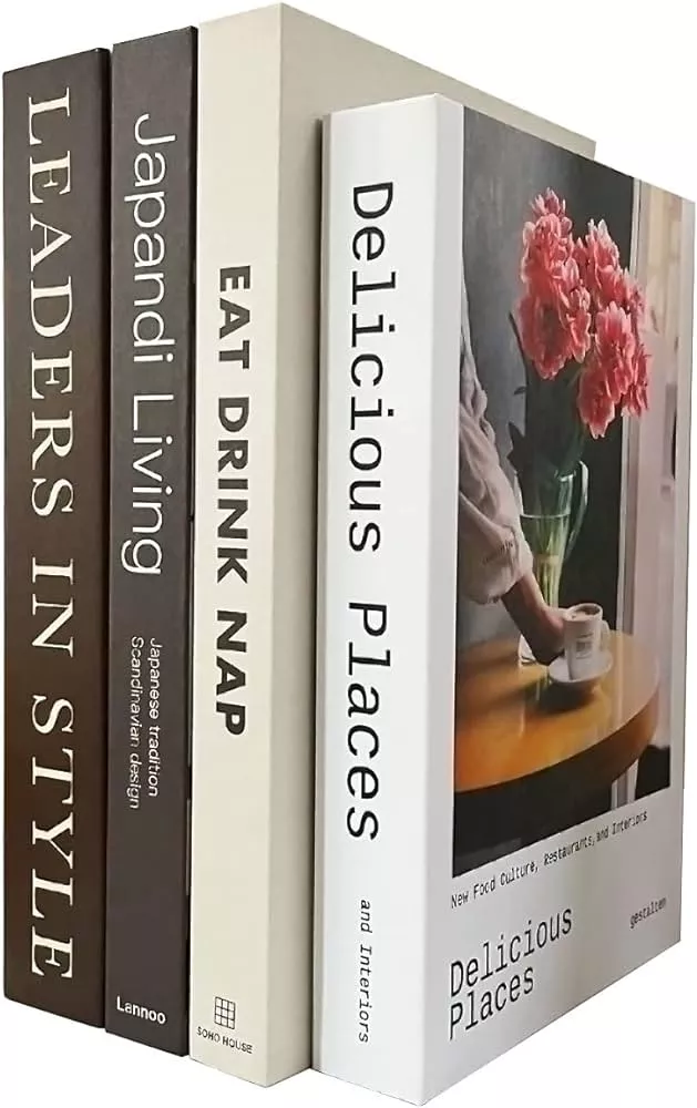 ENGYAS 5 Pcs Faux Books for Decoration,Designer Luxury Modern Fake  Decorative Books for Home Bookshelf Decor,Shelves Living Room Fashion  Decorative