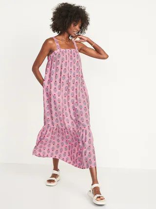 Sleeveless Tie-Back Cutout Maxi Swing Dress for Women | Old Navy (US)