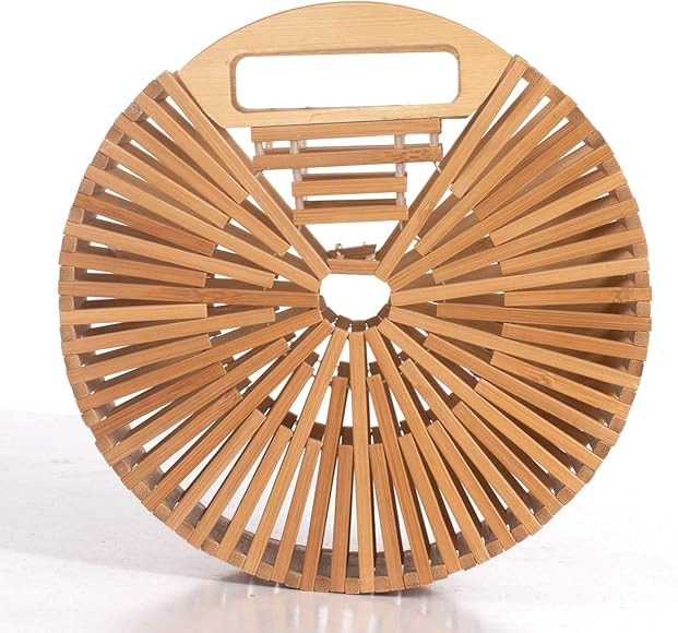 RULER TRUTH Top Handle Bamboo Purse Handbag by Handmade Straw Bag for Women Natural Tote Basket Bag  | Amazon (CA)