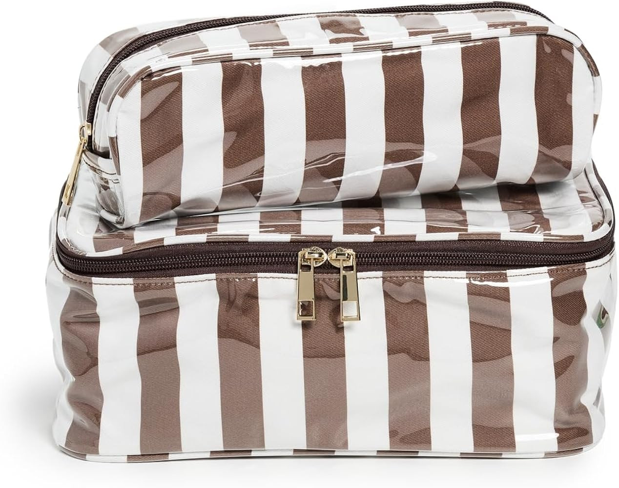 KULE Women's The Cosmetic Set, Mocha/Canvas, Brown, Stripe, One Size | Amazon (US)