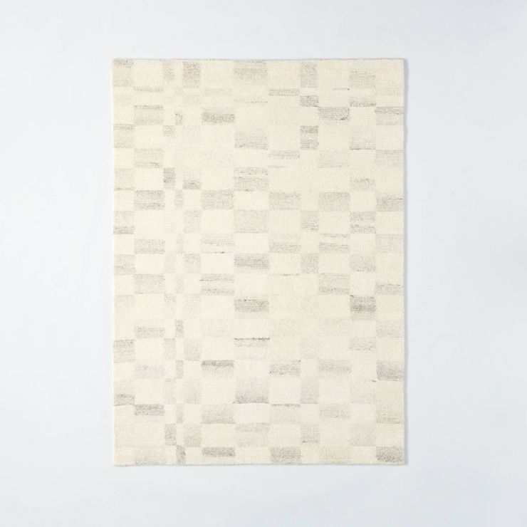 Irregular Checkerboard Tufted Rug Cream - Threshold™ designed with Studio McGee | Target