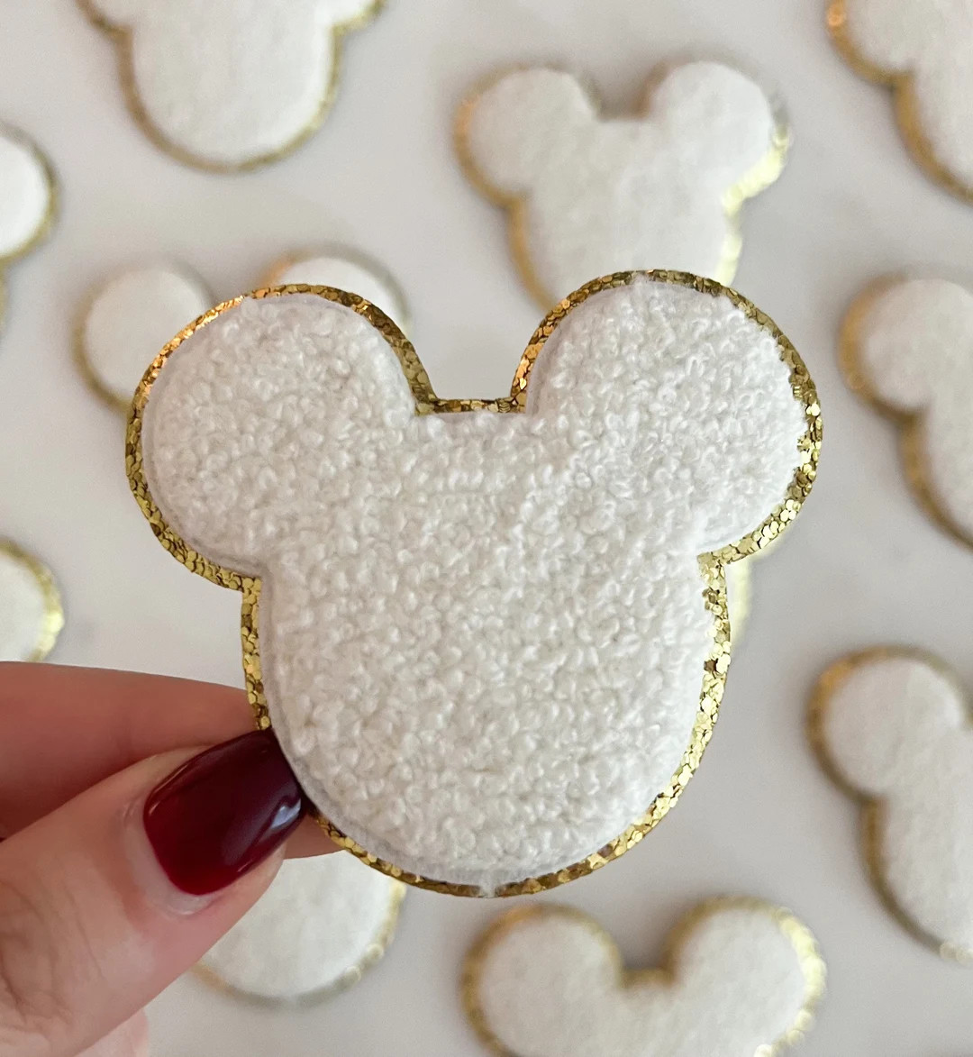White Mickey Patch Iron On - Etsy | Etsy (US)