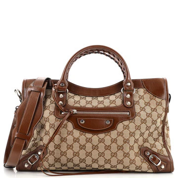 x Balenciaga The Hacker Project Neo Classic City Bag GG Canvas Medium | Rebag