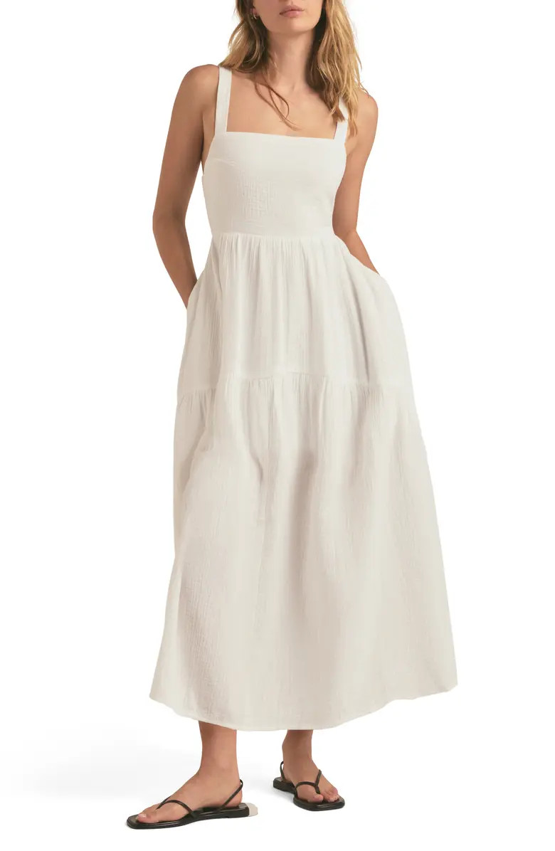 The Go To Tiered Bow Cotton Gauze Sundress | Nordstrom