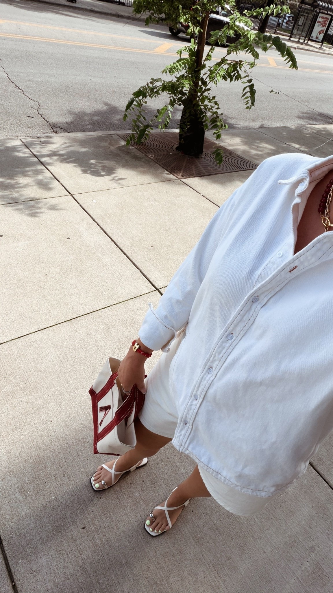 whites & creams for a causal dinner out in chicago