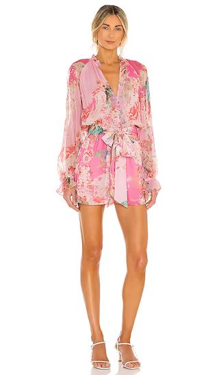 HEMANT AND NANDITA X REVOLVE Sage Romper in Pink. - size M (also in S, XS) | Revolve Clothing (Global)