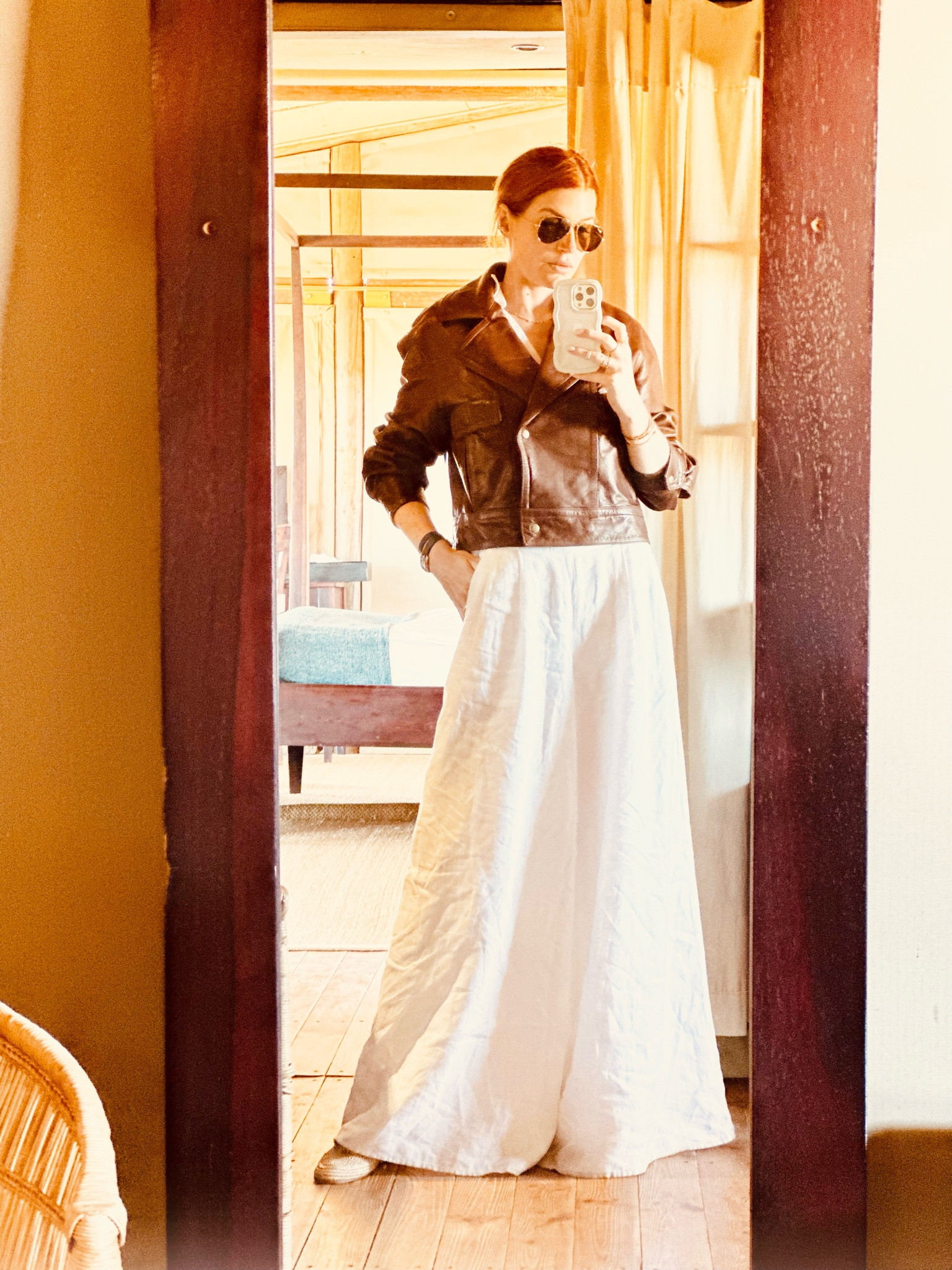 This bomber jacket has been one of my most-worn pieces for this trip and I plan to build it into my wardrobe at home. It’s such a timeless piece and you can style it so many different ways. I wore it zipped with the sleeves pushed up for a more casual look. 

#LTKstyletip #LTKtravel #LTKSeasonal