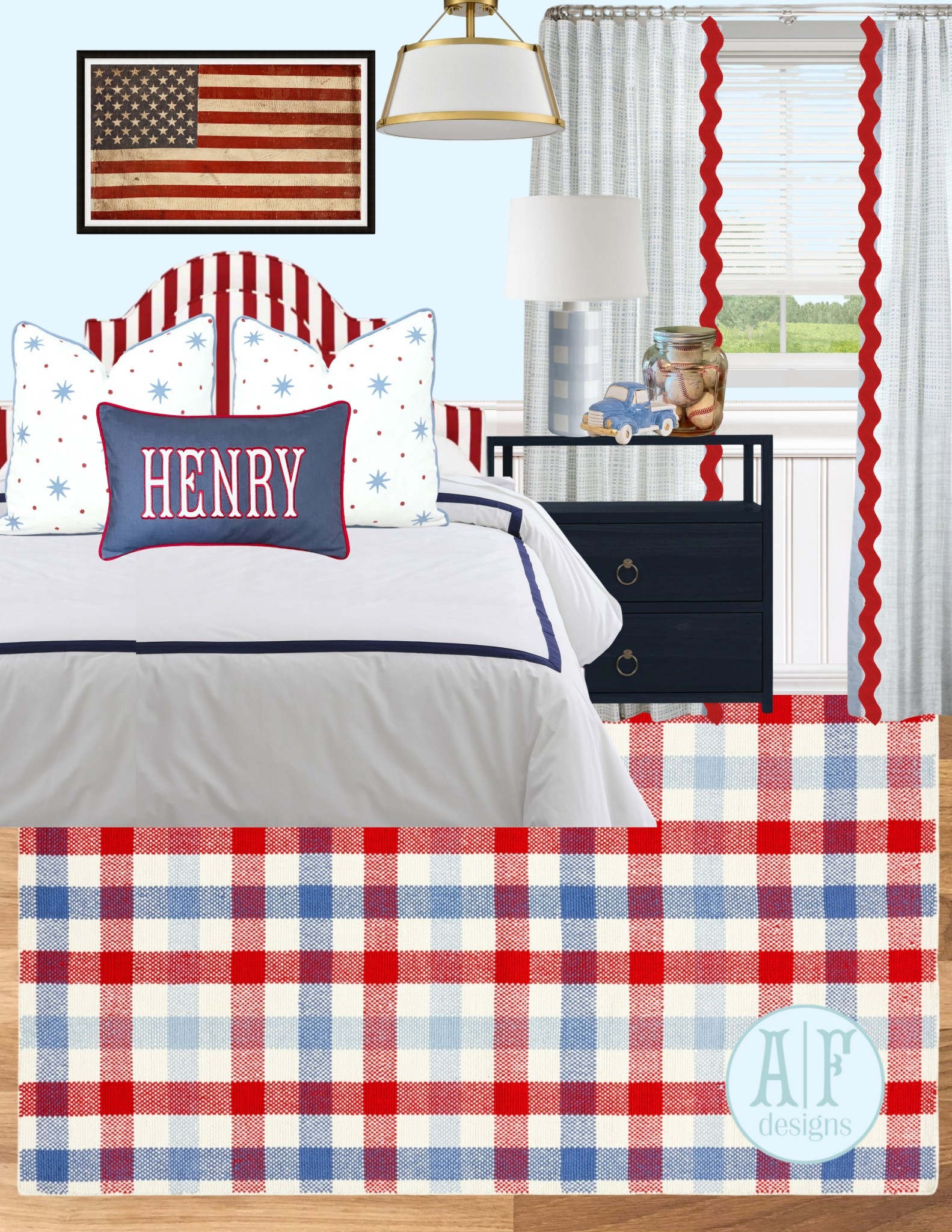 all american boy themed room🇺🇸🩵❤️
love this classic room filled with bold colors and patterns! a perfect room that will grow with him as he grows!

#LTKBaby #LTKKids #LTKHome