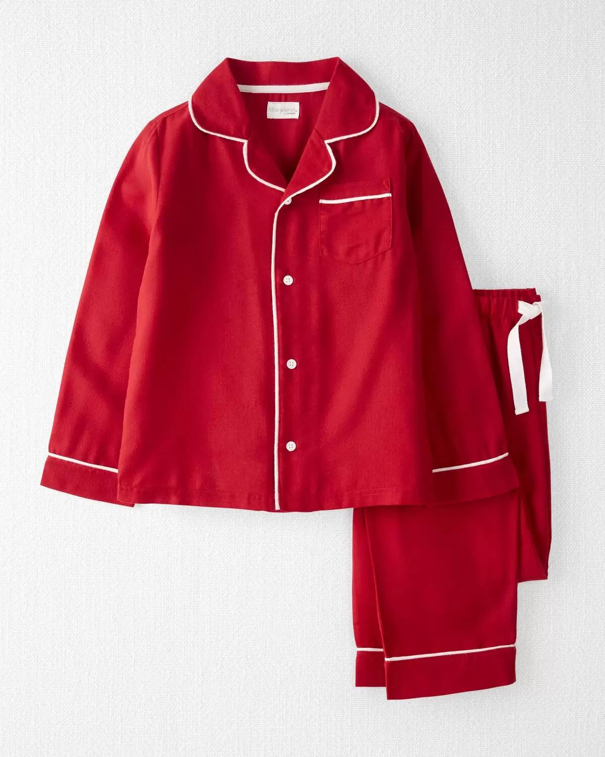 Perfect Red Kid Recycled Button-Front Pajamas Set | carters.com | Carter's