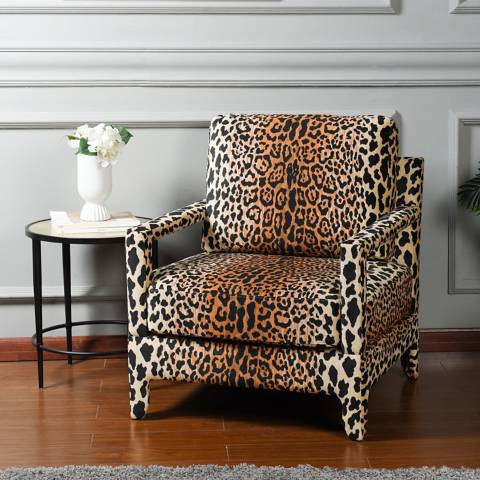 Dann Foley Cheetah Printed Fabric Accent Chair - #2300J | Lamps Plus | Lamps Plus