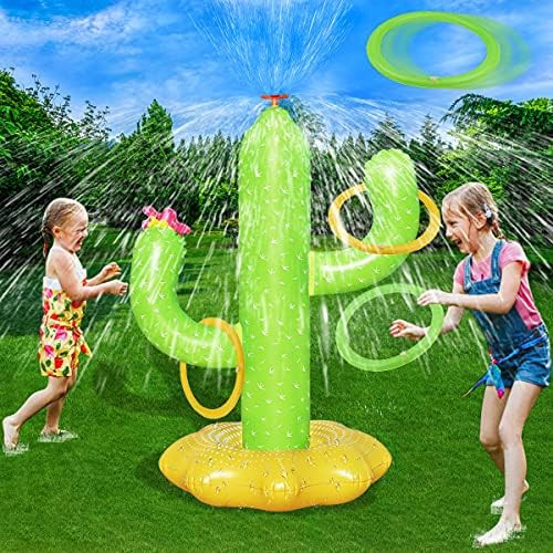 Boogem Sprinkler for Kids, Inflatable Cactus Water Toys for Boys Girls, Summer Outdoor Game with 4 R | Amazon (US)